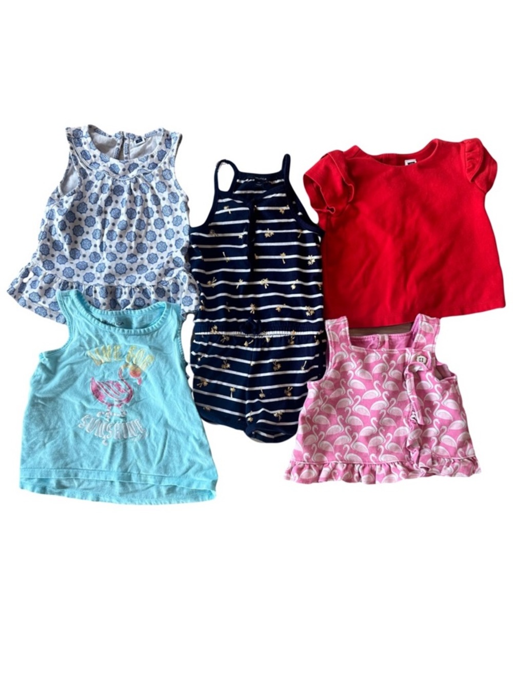 Janie and Jack and Nautica 3T Girls Spring Clothing Lot Tops, Tanks and Romper